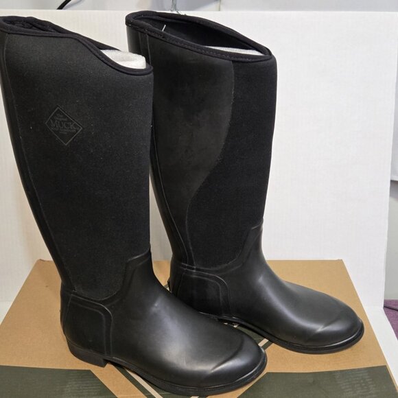 MUCK Pull On Riding Boots NEW In Box Size 6 Black Derby Tall - Picture 1 of 9